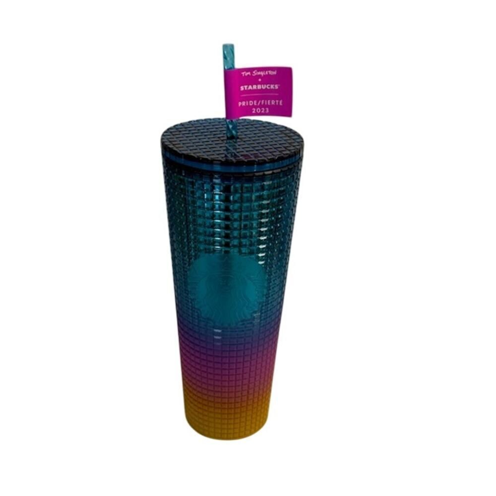 Starbucks Tumbler Tim Singleton Rainbow Grid Gradient Ombre - Venti- Summer 2023